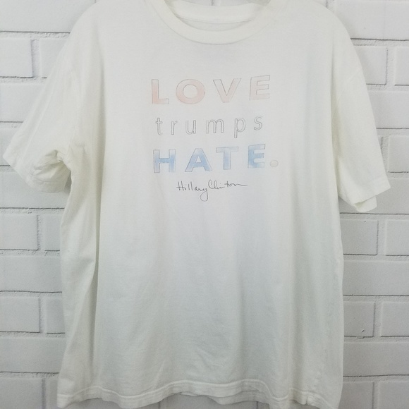 Made for History Tops - Hillary Clinton Quote "Love Trumps Hate" Tee Large